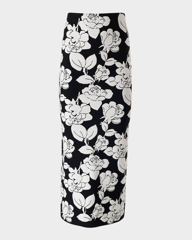 Flower Midi Pencil Skirt